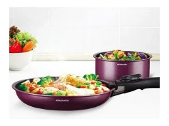 Conjunto de panelas Arthur Martin AM2991 10 peças alumínio antiaderente para todos os fogões, incluindo indução, cor ameixa