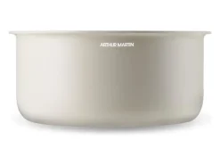 Conjunto de panelas Arthur Martin 18 peças creme antiaderente, alça removível, compatível com indução e forno