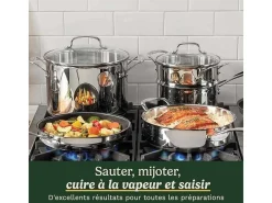 Conjunto de panelas Cuisinart 11 peças em aço inoxidável para todos os fogões, indução, forno e lava-louças