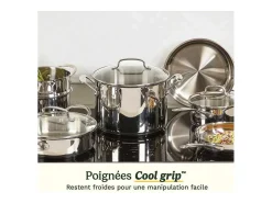 Conjunto de panelas Cuisinart 11 peças em aço inoxidável para todos os fogões, indução, forno e lava-louças
