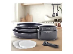 Conjunto de panelas de alumínio Art & Cuisine AC1083 de 10 peças - Compatível com todas as fontes de calor, incluindo indução - Preto