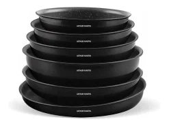 Conjunto de panelas para indução Arthur Martin AM558 20 peças em alumínio 2,5 mm com cabo removível e tampas herméticas
