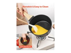 Conjunto de Panelas SucceBuy de 1,4 L E 2,4 L, Panela com Revestimento Antiaderente, Tampa de Vidro E Cabo Removível, Multifunção