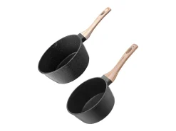 Conjunto de Panelas SucceBuy de 1,4 L E 2,4 L, Panela com Revestimento Antiaderente, Tampa de Vidro E Cabo Removível, Multifunção