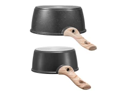 Conjunto de Panelas SucceBuy de 1,4 L E 2,4 L, Panela com Revestimento Antiaderente, Tampa de Vidro E Cabo Removível, Multifunção