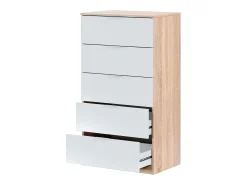 Conjunto de quarto infantil jovem em branco fosco Artik e carvalho canadense completo