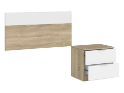 Conjunto de quarto infantil jovem em branco fosco Artik e carvalho canadense completo