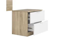 Conjunto de quarto infantil jovem em branco fosco Artik e carvalho canadense completo