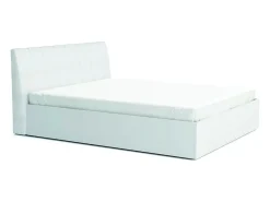 Conjunto de quarto VERONA branco brilhante 180x200 cm com cama baú, cómoda de 3 gavetas, 2 mesas de cabeceira, roupeiro de 4 portas