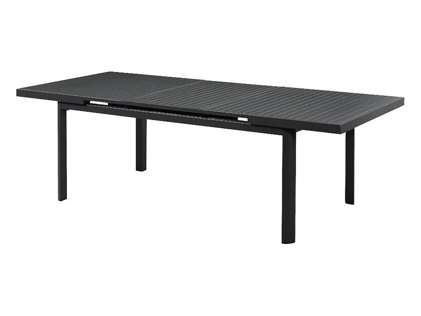 Conjunto de sala de jantar de jardim em alumínio: uma mesa extensível C.180/240 cm e 6 poltronas - Antracite - ZEYVA de MYLIA