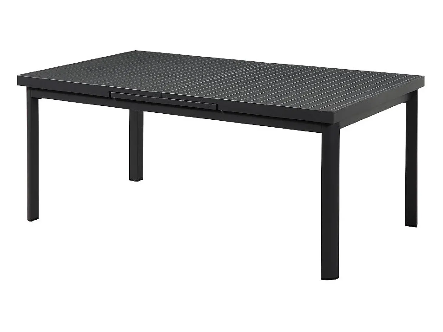 Conjunto de sala de jantar de jardim em alumínio: uma mesa extensível C.180/240 cm e 6 poltronas - Antracite - ZEYVA de MYLIA