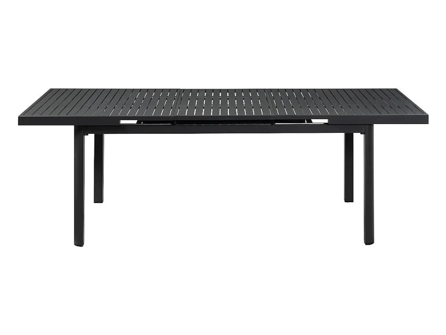 Conjunto de sala de jantar de jardim em alumínio: uma mesa extensível C.180/240 cm e 6 poltronas - Antracite - ZEYVA de MYLIA