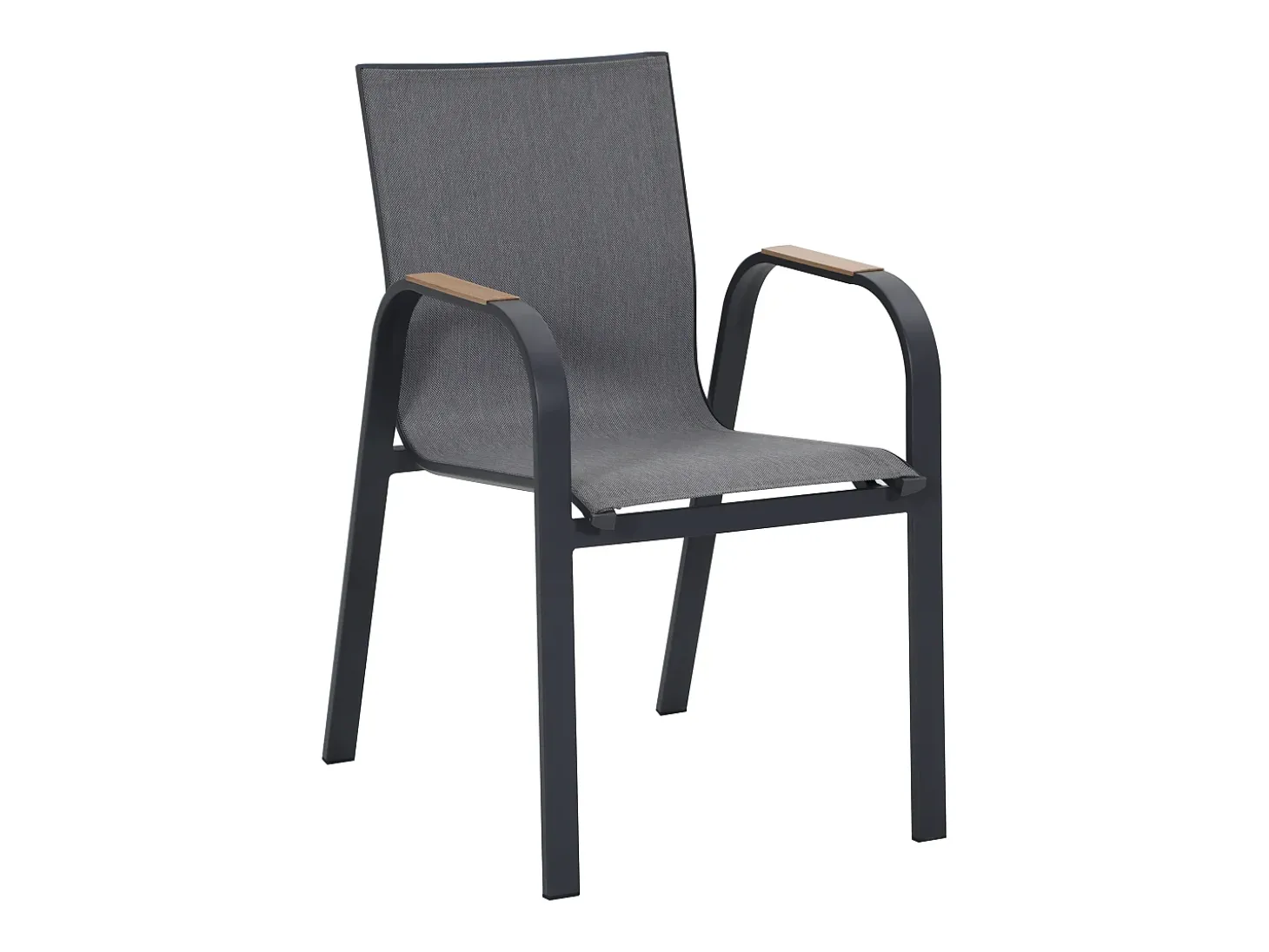 Conjunto de sala de jantar de jardim em alumínio: uma mesa extensível C.180/240 cm e 6 poltronas - Antracite - ZEYVA de MYLIA