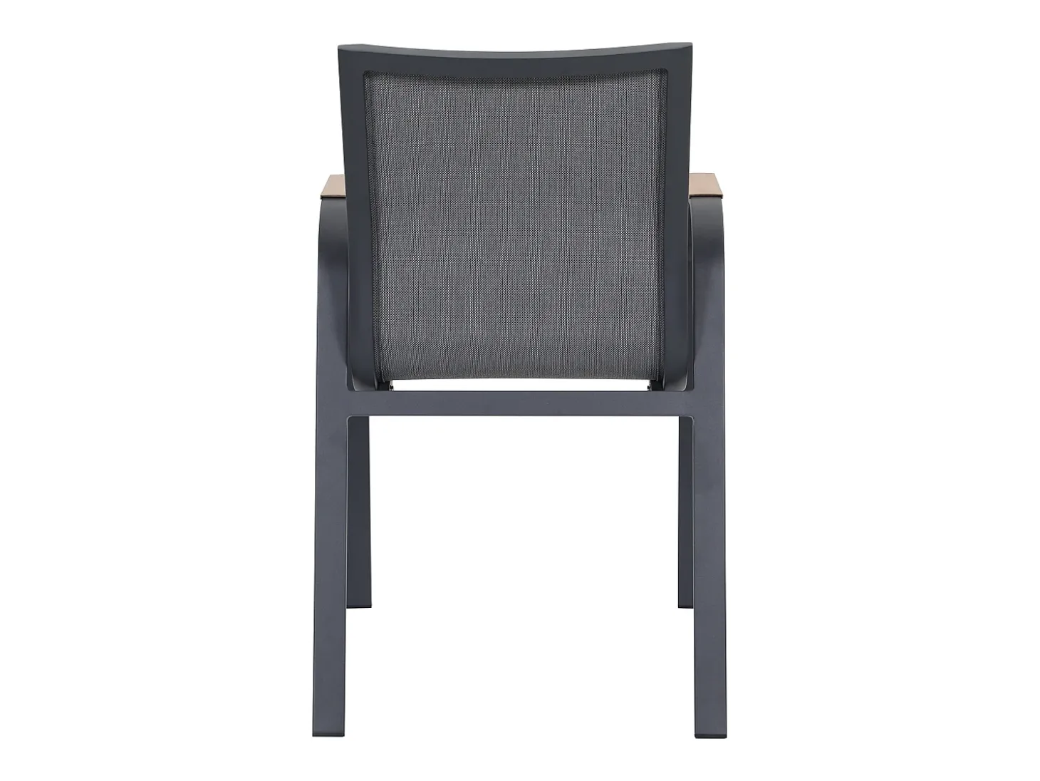Conjunto de sala de jantar de jardim em alumínio: uma mesa extensível C.180/240 cm e 6 poltronas - Antracite - ZEYVA de MYLIA
