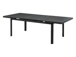 Conjunto de sala de jantar de jardim em alumínio: uma mesa extensível C.180/240 cm e 8 poltronas - Antracite - ZEYVA da MYLIA