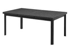 Conjunto de sala de jantar de jardim em alumínio: uma mesa extensível C.180/240 cm e 8 poltronas - Antracite - ZEYVA da MYLIA