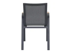 Conjunto de sala de jantar de jardim em alumínio: uma mesa extensível L.180/240 cm e 4 poltronas - Antracite - ZEYVA da MYLIA