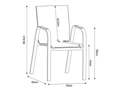 Conjunto de sala de jantar de jardim em alumínio: uma mesa extensível L.180/240 cm e 4 poltronas - Antracite - ZEYVA da MYLIA