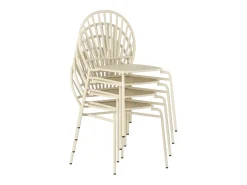 Conjunto de sala de jardim em metal, mesa D110 cm e 4 cadeiras bege CEDEIRA de MYLIA
