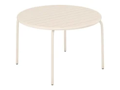 Conjunto de sala de jardim em metal, mesa D110 cm e 4 cadeiras bege CEDEIRA de MYLIA