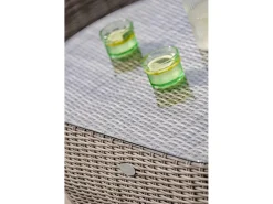Conjunto de salão de jardim redondo em vime sintético com 5 lugares