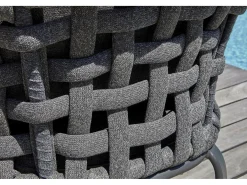 Conjunto de salão de jardim de 4 lugares em corda entrançada e alumínio