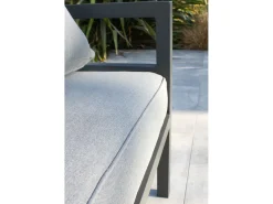 Conjunto de salão de jardim de canto de 6 lugares em alumínio