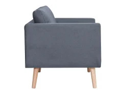 Conjunto de sofás de 2 lugares e 3 lugares tecido cinza escuro