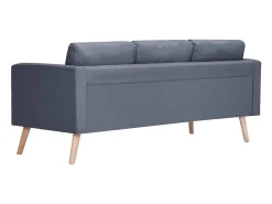 Conjunto de sofás de 2 lugares e 3 lugares tecido cinza escuro