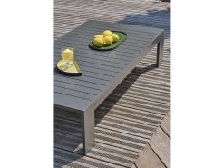 Conjunto de sofás de canto para jardim com 5 lugares em alumínio com apoios de braços em HPL