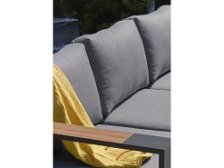 Conjunto de sofás de canto para jardim com 5 lugares em alumínio com apoios de braços em HPL