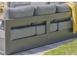 Conjunto de sofás de canto para jardim com 5 lugares em alumínio com apoios de braços em HPL