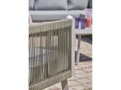 Conjunto de sofás de canto para jardim com 7 lugares em alumínio e corda