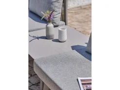 Conjunto de sofás de canto para jardim com 7 lugares em alumínio e corda