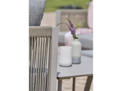 Conjunto de sofás de canto para jardim com 7 lugares em alumínio e corda