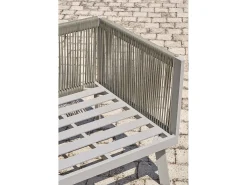Conjunto de sofás de canto para jardim com 7 lugares em alumínio e corda
