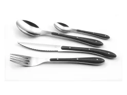 Conjunto de talheres 24 peças Bistro 1-2-3 Antracite - Cabos coloridos e duráveis de polipropileno