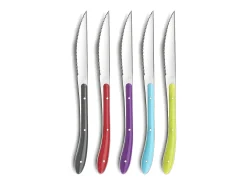 Conjunto de talheres 24 peças Bistro 1-2-3 Antracite - Cabos coloridos e duráveis de polipropileno