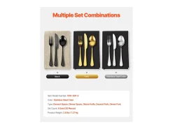 Conjunto de Talheres Conjunto de Talheres em Aço Inoxidável com 30 Peças para 6 Pessoas, Serviço de Cozinha.