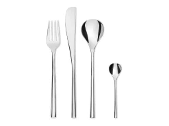Conjunto de talheres e facas Alessi TI04S24 em aço inoxidável, design Toyo Ito, 24 peças