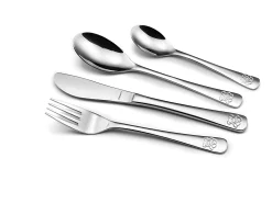 Conjunto de talheres infantis Ouriço em aço inoxidável com motivo gravado