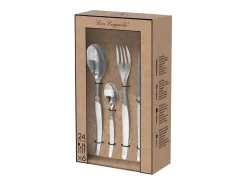 Conjunto de talheres Laguiole Jet 24 peças em aço monobloco com lâmina microdentada