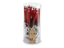 Conjunto de Talheres Purity Vermelho 24 Peças com Cesto em Aço Inoxidável