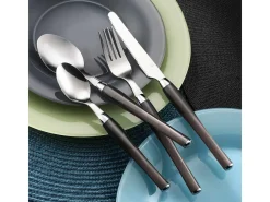 Conjunto de Talheres Purity 24 peças Cinza Cesto Inox