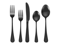 Conjunto de Talheres SucceBuy Conjunto de Talheres em Aço Inoxidável com 30 Peças para 6 Pessoas, Preto.