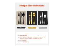 Conjunto de Talheres SucceBuy Conjunto de Talheres em Aço Inoxidável com 45 Peças para 8 Pessoas, Serviço de Cozinha.