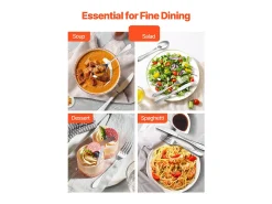 Conjunto de Talheres SucceBuy Conjunto de Talheres em Aço Inoxidável com 45 Peças para 8 Pessoas, Serviço de Cozinha.
