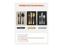 Conjunto de Talheres SucceBuy Faqueiro em Aço Inoxidável com 30 Peças, Louça Durável com Acabamento Espelhado, Lavável na Máquina de Lavar Louça