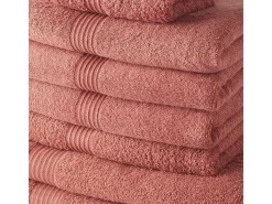 Conjunto de Toalhas de Algodão Terracota - 4 Convidados, 4 Banho, 2 Lençóis - 450 GSM