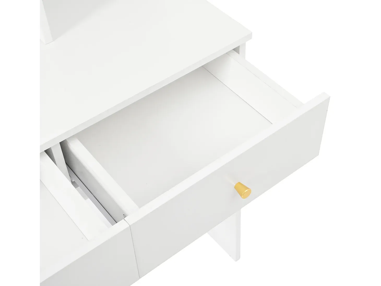 Conjunto de toucador com espelho LED e espelho de corpo inteiro, quatro gavetas e duas prateleiras, candeeiro de toucador, branco 164x39x109 cm